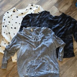 Stylish Plus Sweatshirt Trio - Star, Camo, and Lace-Up